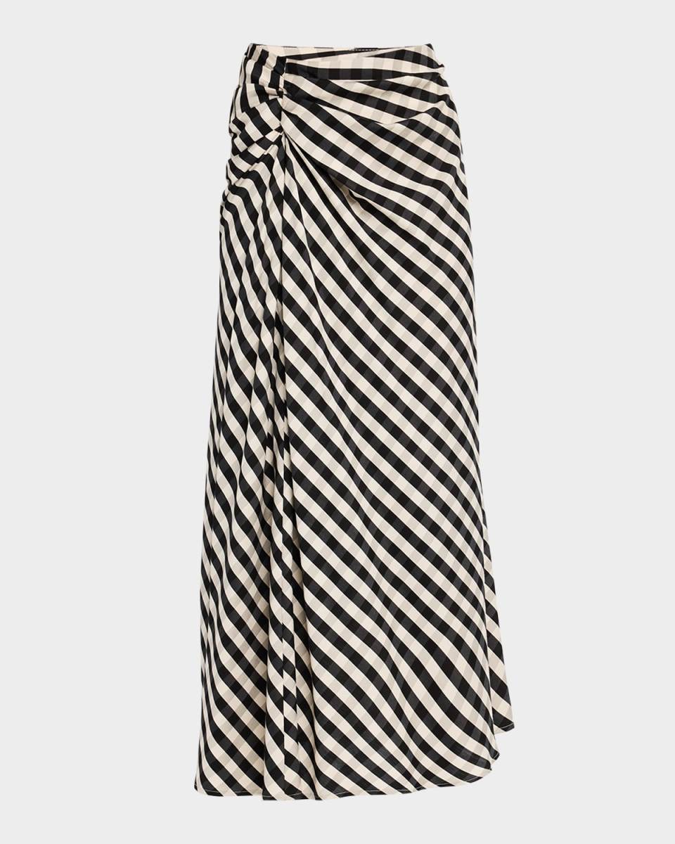 Jean Check Midi Skirt